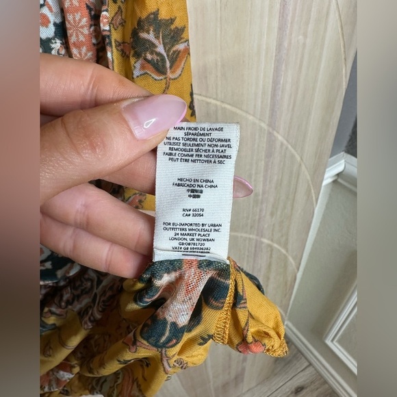 Free People Mustard Floral Sleeveless Blouse - Picture 10 of 12